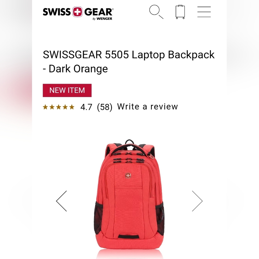SWISSGEAR 5505 Laptop Backpack - Dark Orange *gently used* - Picture 7 of 9
